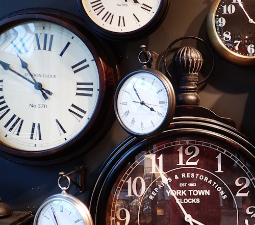 Various clock faces