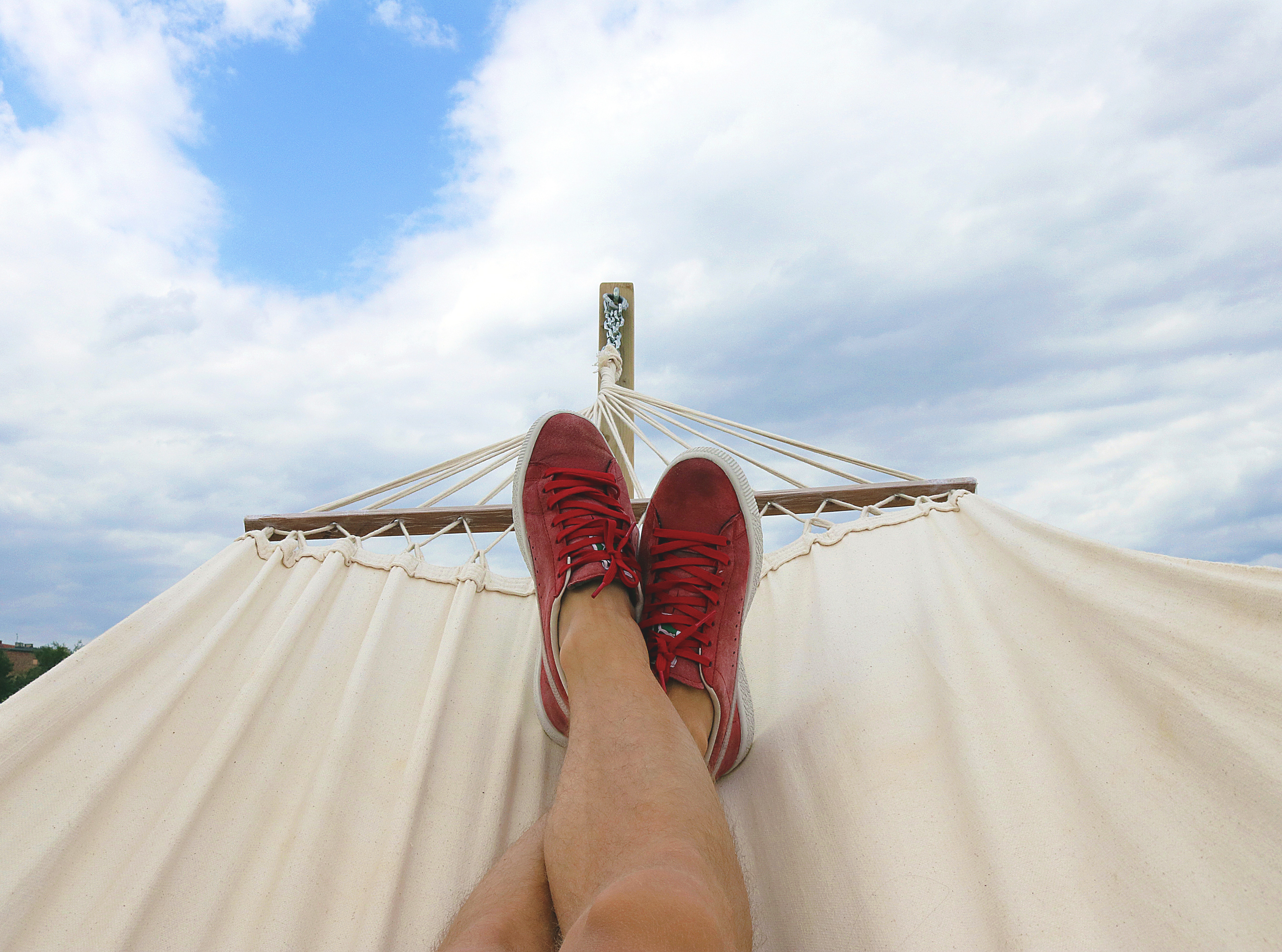 feet in a hammock
