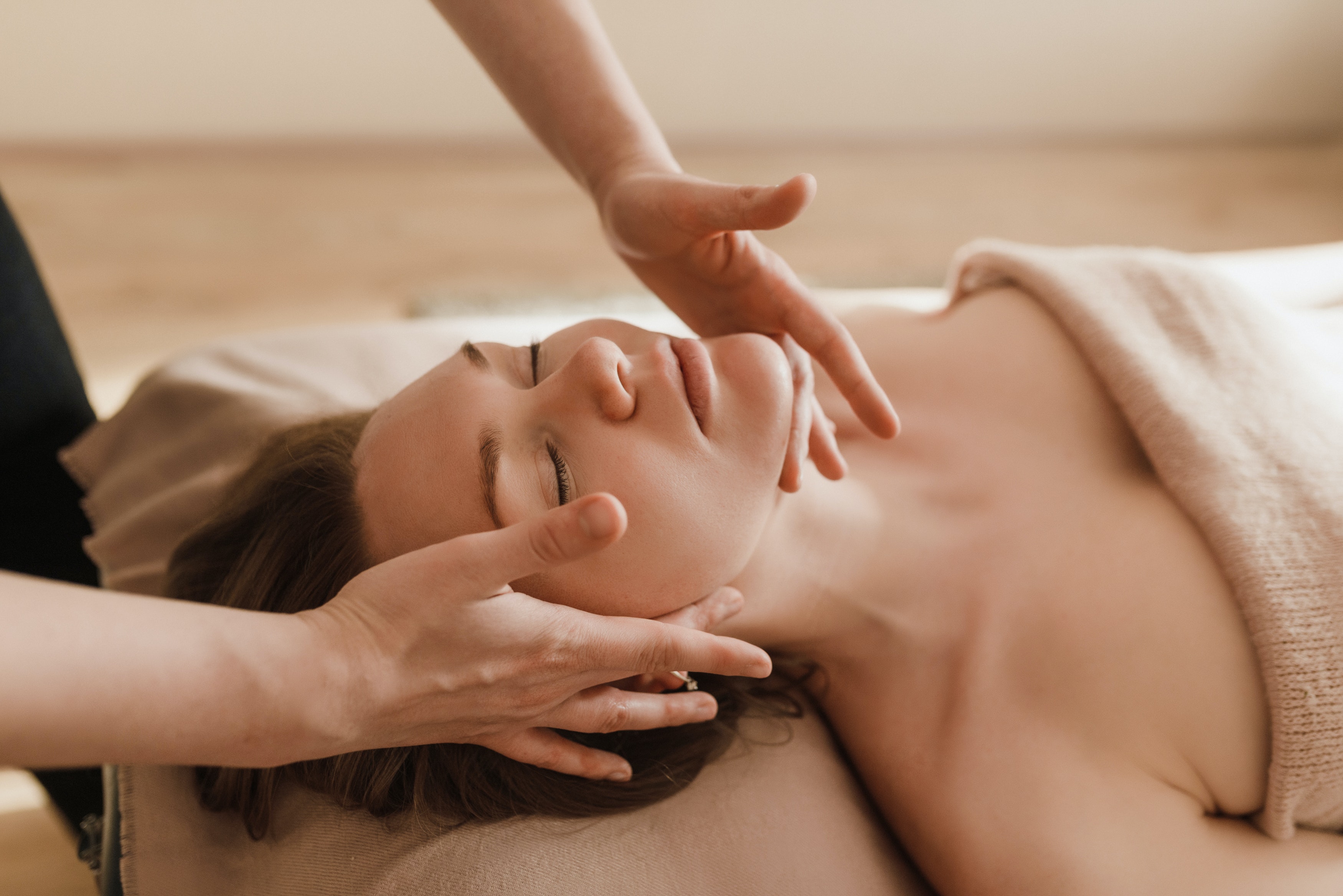 woman getting a facial massage